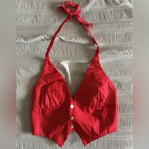 Vintage JCPenny plaid halter top